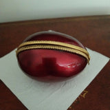 Vintage Enamel Egg Box Maroon