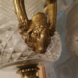 Vintage Baccarat Large Crystal and Bronze Centerpiece Urn