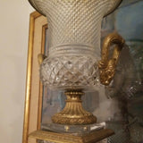 Vintage Baccarat Large Crystal and Bronze Centerpiece Urn