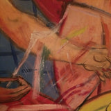 1950's Nude Girls Oil Painting Modernist  Signed