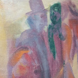 Vintage Mid Century Modern  Signed Judaica Painting