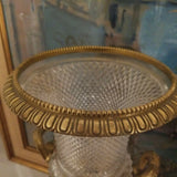 Vintage Baccarat Large Crystal and Bronze Centerpiece Urn