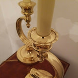 Vintage Heavy Brass Stylized Classic Modern Pair of Lamps