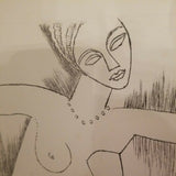Vintage Mid Century Modern Nude Etching Signed Limited Edition