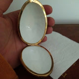 Vintage Enamel Egg Box Maroon