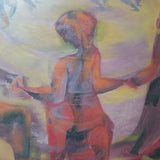 Vintage Mid Century Modern  Signed Judaica Painting