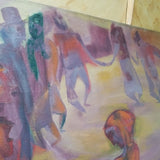 Vintage Mid Century Modern  Signed Judaica Painting