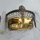 Vintage Pair Of Crystal And Bronze Sconces