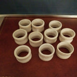 Antique Set of 10 Porcelain Napkin Rings