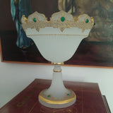 19th century French Opaline Baccarat Jeweled Centerpiece