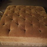 Massive Oversized Tufted Designer Fringed Ottoman