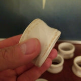 Antique Set of 10 Porcelain Napkin Rings