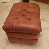 Vintage Leather Trunk Cognac Ottoman Large