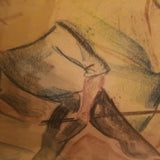 Vintage African American Painting Mixed Media Hand Painted