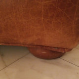 Vintage Leather Trunk Cognac Ottoman Large