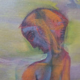 Vintage Mid Century Modern  Signed Judaica Painting