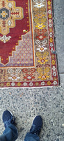 Vintage 1930's Hand Knotted Turkish Anatolya Rug All Wool 4 X 7