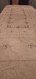 Embroidered Floral Tablecloth with Butterflies 5-5 X 8-5
