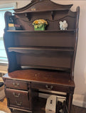 Wooden Desk With Hutch