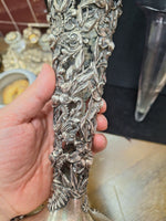 Antique 925 Silver And Crystal Vase