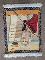 Hand Knotted Moses Rug 60 Years Old 24" X 20"