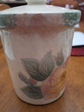 Porcelain Jar with Lid, Floral Design, Made in Italy, Over 4" Tall, About 3" Dia