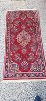 Hand Knotted All Wool 2-6 x 5-0 circa 1940s Genuine Middle Eastern Oriental Rug