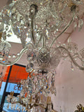 1950's Crystal Chandelier Czechoslovakian 8 Light