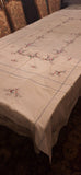 Embroidered Floral Tablecloth with Butterflies 5-5 X 8-5