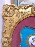 Antique Framed Gilt Sevres Painted On Porcelain Princess du Lambette