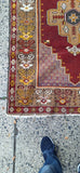 Vintage 1930's Hand Knotted Turkish Anatolya Rug All Wool 4 X 7