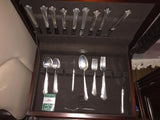 Heirloom Sterling Damask Rose Design Silverware Set for 9, Total Pieces  is 48