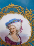 Antique Framed Gilt Sevres Painted On Porcelain Princess du Lambette