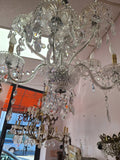 1950's Crystal Chandelier Czechoslovakian 8 Light