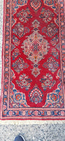 Hand Knotted All Wool 2-6 x 5-0 circa 1940s Genuine Middle Eastern Oriental Rug