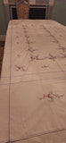 Embroidered Floral Tablecloth with Butterflies 5-5 X 8-5
