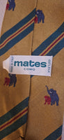 100% Silk Tie Hand Made in Italy Mates  Como with Elephants Vintage Early 90's