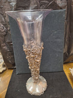 Antique 925 Silver And Crystal Vase