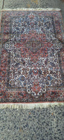 Hand Knotted Silk Indian Oriental Rug 4 X 6 Circa 1970's