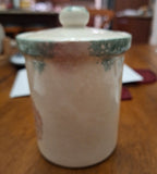 Porcelain Jar with Lid, Floral Design, Made in Italy, Over 4" Tall, About 3" Dia