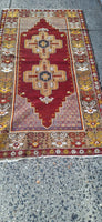 Vintage 1930's Hand Knotted Turkish Anatolya Rug All Wool 4 X 7