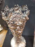 Antique 925 Silver And Crystal Vase