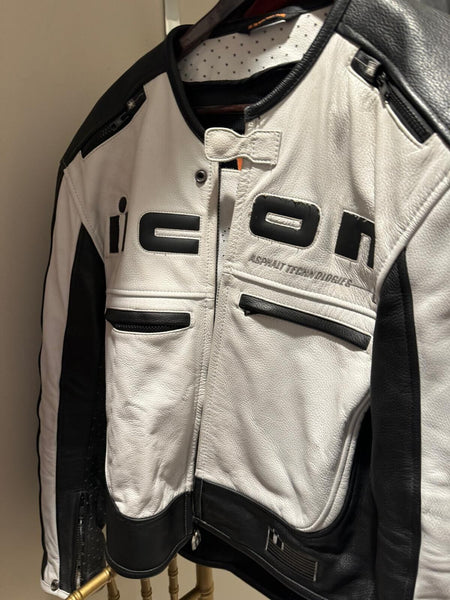 Icon Leather Motorcycle Jacket Size Small