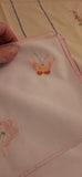 Placemats Set of 12 White with Pink Border and Butterfly 15.75" X 15.75"