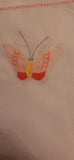 Placemats Set of 12 White with Pink Border and Butterfly 15.75" X 15.75"