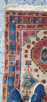 Hand Knotted All Wool Turkistan Rug 3' X 5' Vintage 1980's