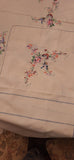 Embroidered Floral Tablecloth with Butterflies 5-5 X 8-5