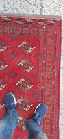 Hand Knotted All Wool Turkoman Oriental Rug Circa 1960's 6-3 x 4-3