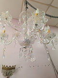 1950's Crystal Chandelier Czechoslovakian 8 Light