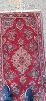 Hand Knotted All Wool 2-6 x 5-0 circa 1940s Genuine Middle Eastern Oriental Rug